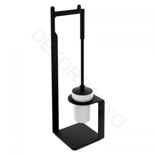 SS304 Black - Kağıtlık Klozet Fırçası Seti